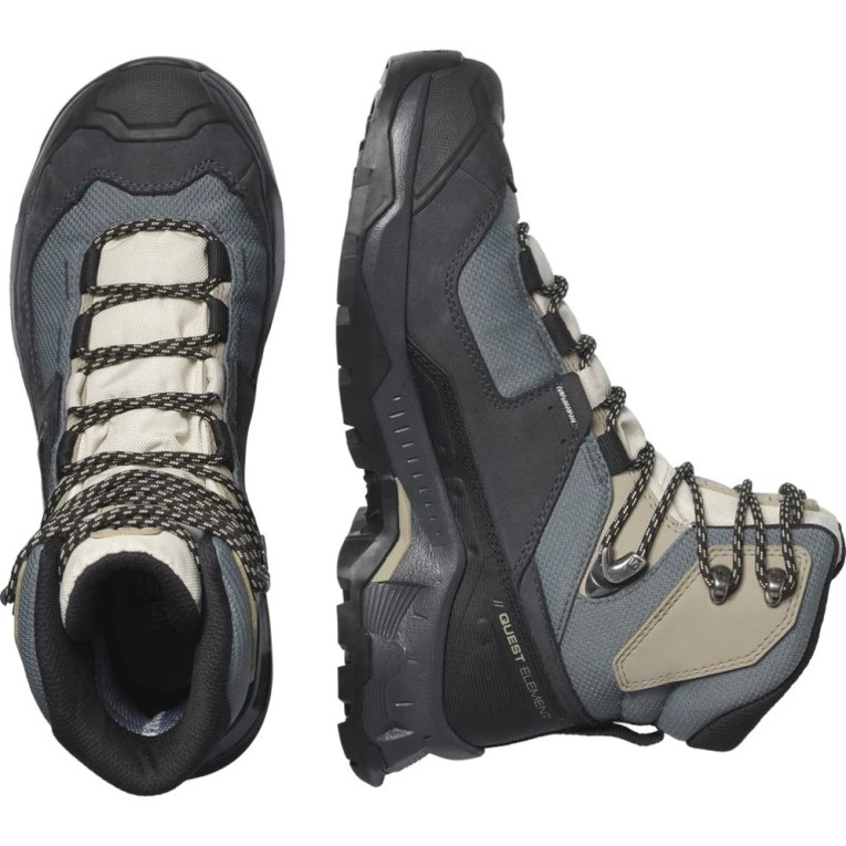 Salomon Quest Element GTX Women's Hiking Boots Grey / Black / Khaki | CA 35Z16